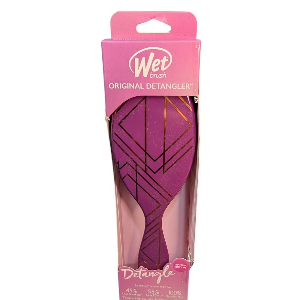 Wet Brush Original Detangler Limited Edition Purple Gold Art Deco Hair Brush NEW
